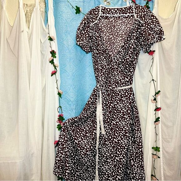 Vintage 40s Style Polka Dot Wrap Dress  2x/3x - Picture 1 of 3